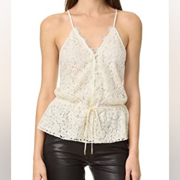 EUC Rachel Zoe Nadalyn Lace Top Ecru Sz 6 - Picture 1 of 8